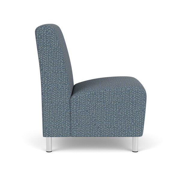 Siena Lounge Reception Armless Guest Chair, Brushed Steel, RF Serene Upholstery